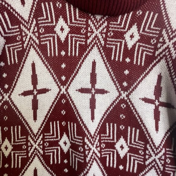 GM Aztec Print Poncho Sweater One Size Cowl Turtleneck Tribal Southwestern Boho - Picture 4 of 12